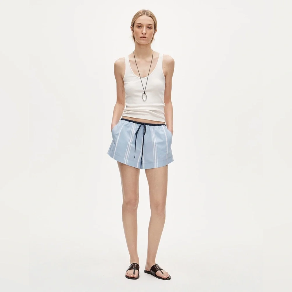 NWT J.Crew Cruise Drawstring Short in Striped Cotton Poplin